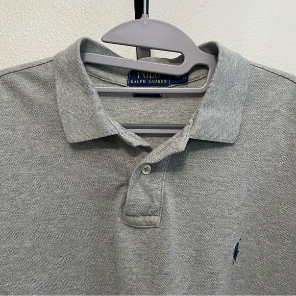 Polo Ralph Lauren Mens Custom Fit Gray Cotton Polo Shirt XXL/2XL Casual Normcore - Picture 2 of 11